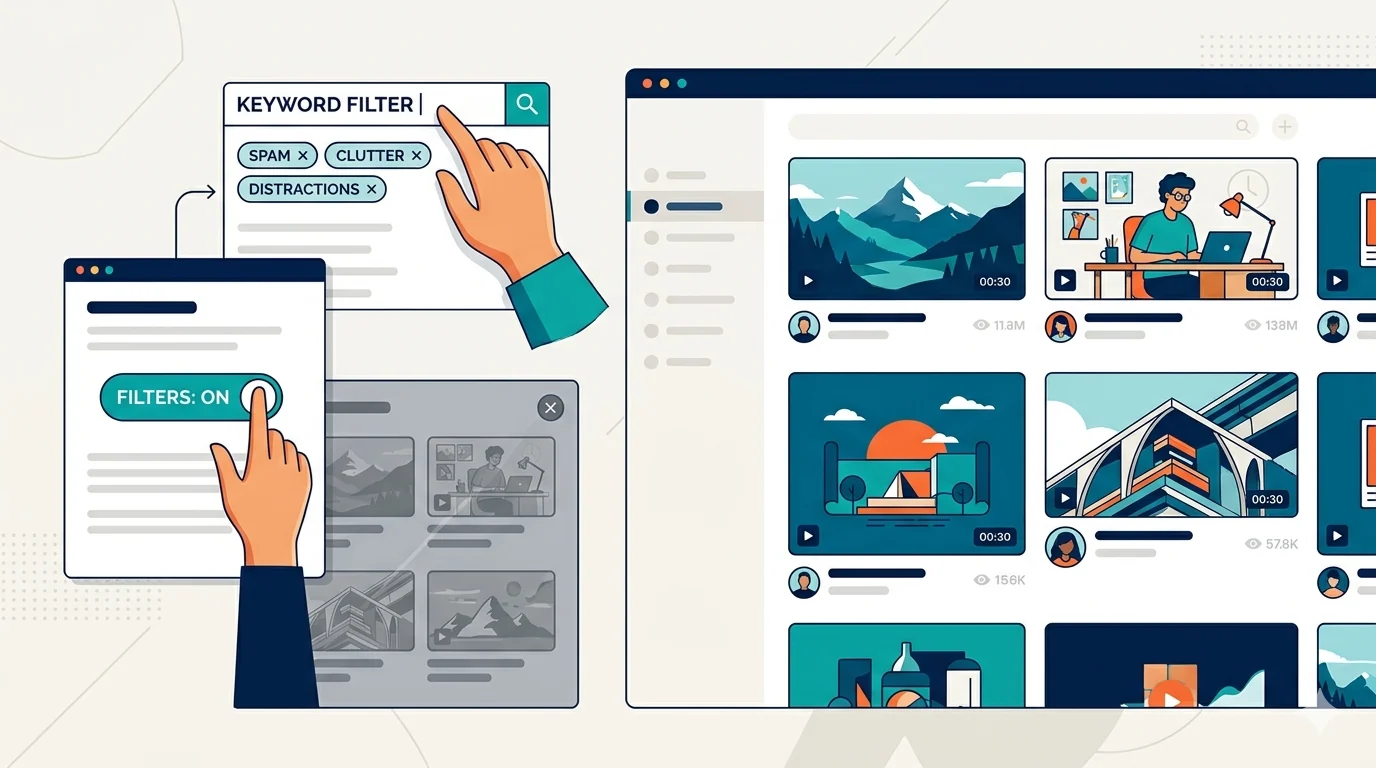 YouTube content filter extension setup on browser